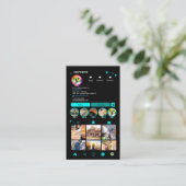 Constructie Instagram Turquoise | QR Code Visitekaartje (Staand voorkant)