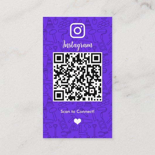 Constructie Instagram Violet QR-code Visitekaartje (Achterkant)