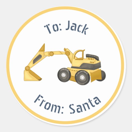 Constructie Kerst Digger Christas Gift Label (Voorkant)