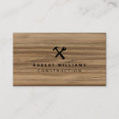 Constructie Klusjesman Gereedschap QR Code Hout Visitekaartje (Voorkant)
