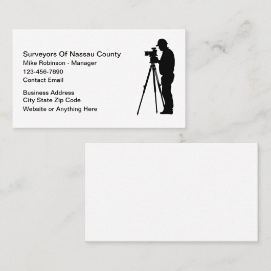 Constructie landmeter Visitekaartjes Nieuw (Voorkant / Achterkant)