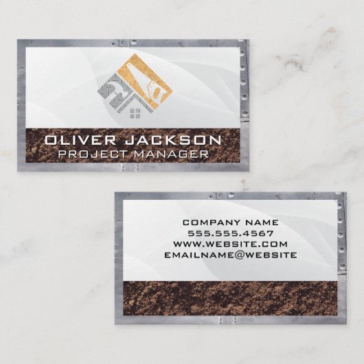 Constructie Logo | Gebouwontwikkeling Visitekaartje (Voorkant / Achterkant)