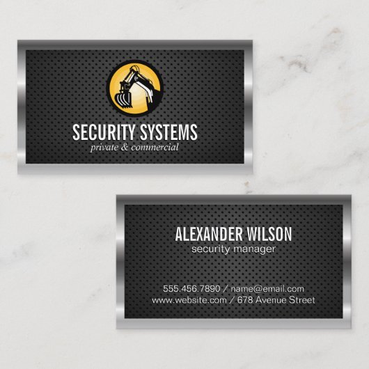 Constructie Logo | Metallic Geperforeerd Gaas  Visitekaartje (Voorkant / Achterkant)