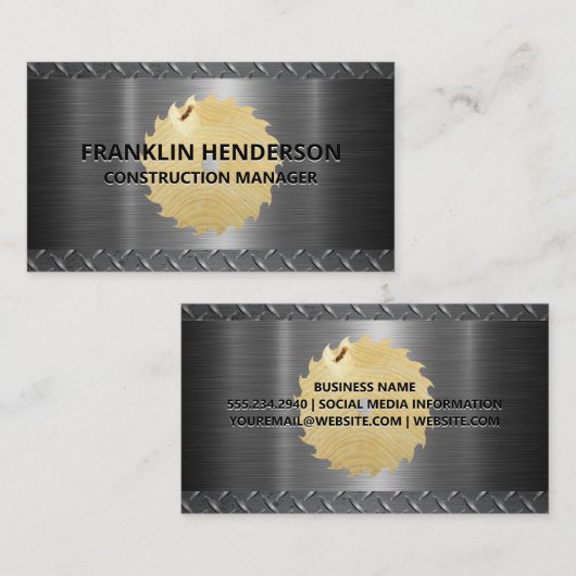 Constructie | Metaal | Hout Visitekaartje (Voorkant / Achterkant)