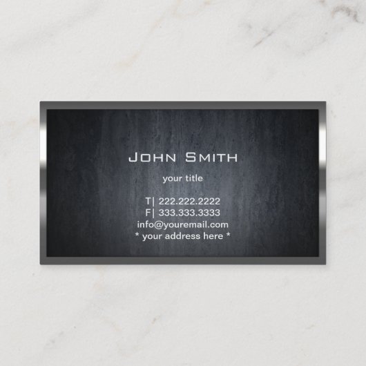 Constructie Metaal ingelijst Modern Monogram Visitekaartje (Achterkant)