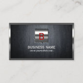 Constructie Metaal ingelijst Modern Monogram Visitekaartje (Voorkant)