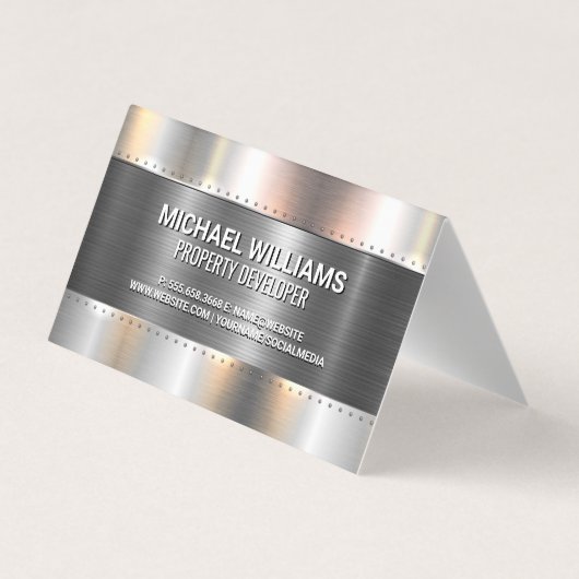 Constructie Metaal Klinknagels | Eigenschappen Log Visitekaartje (Achterkant)