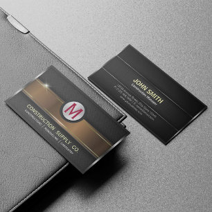 Constructie Metalen Gelijst Monogram Gouden Streep Visitekaartje