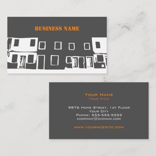 Constructie - Minimalistisch - Business Card-sjabl Visitekaartje (Voorkant / Achterkant)