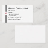 Constructie modern monogram ontwerp visitekaartje (Voorkant / Achterkant)