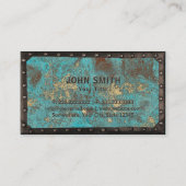 Constructie  monogram Turquoise Copper Visitekaartje (Achterkant)