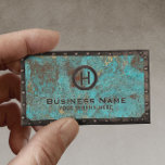 Constructie  monogram Turquoise Copper Visitekaartje<br><div class="desc">Visitekaartjes voor de bouw van monogram Rusty Turquoise Copper Construction.</div>