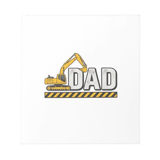 Constructie papa graafmachine vintage shirt ontwer notitieblok (Voorkant)