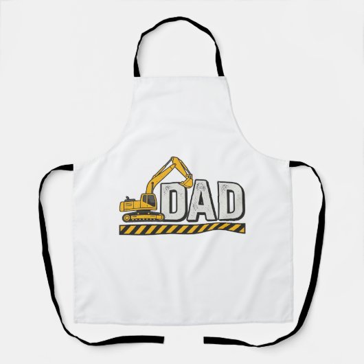 Constructie papa graafmachine vintage shirt ontwer schort (Voorkant)