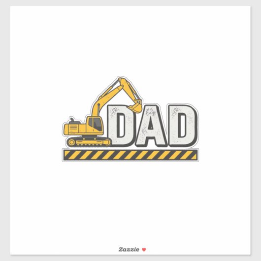 Constructie papa graafmachine vintage shirt ontwer sticker (Vel)