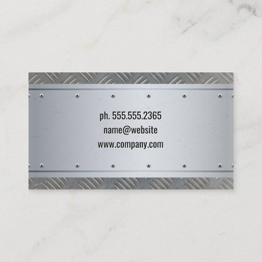 Constructie Pet | Onroerend goed | Metaalstaal Visitekaartje (Achterkant)