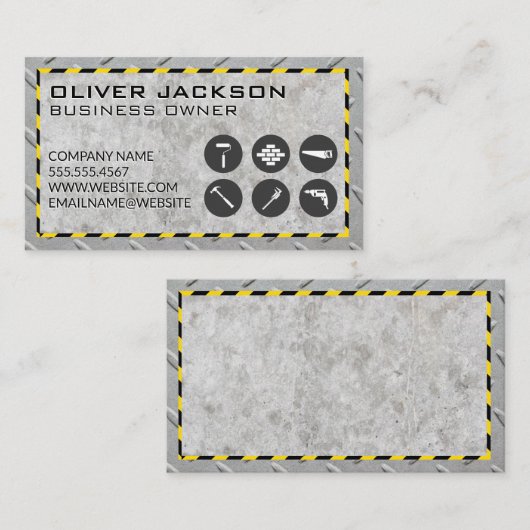Constructie pictogrammen | Beton en Staal Visitekaartje (Voorkant / Achterkant)