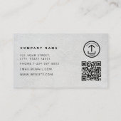 Constructie QR-code Metallic Zilver Beton Visitekaartje (Achterkant)