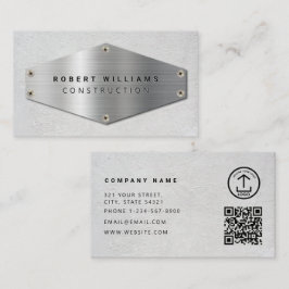 Constructie QR-code Metallic Zilver Beton Visitekaartje