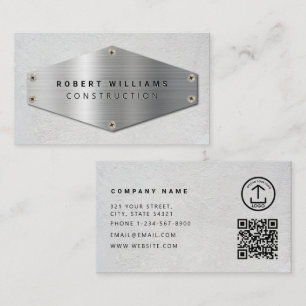 Constructie QR-code Metallic Zilver Beton Visitekaartje