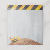 Constructie Truck Party Gevouwen Menu Kaart Labels (Buitenkant ongevouwen)