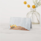 Constructie Truck Party Gevouwen Menu Kaart Labels (Voorkant)