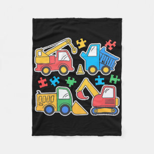 Constructie Trucks Graafmachine Autisme Bewustzijn Fleece Deken