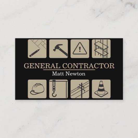 Constructie van General Contractor Builder Visitekaartje (Voorkant)