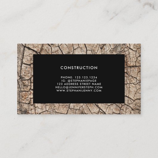 Constructie van landschuur- en schelpdieren visitekaartje (Achterkant)