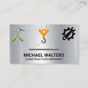 constructie van lierkraan   Bouwgereedschap Visitekaartje