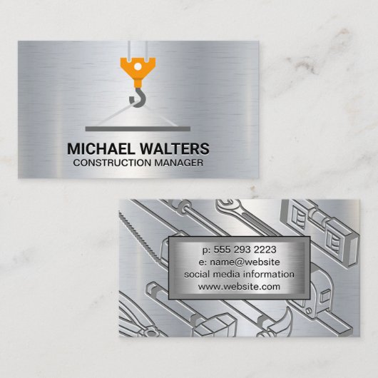 constructie van lierkraan visitekaartje (Voorkant / Achterkant)