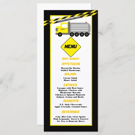 Constructie van menukaarten menu (Voorkant / Achterkant)