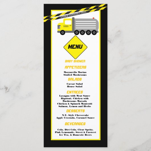 Constructie van menukaarten menu (Voorkant)