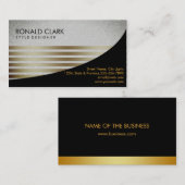 Constructie van Retro Black Grey Financial Service Visitekaartje (Voorkant / Achterkant)