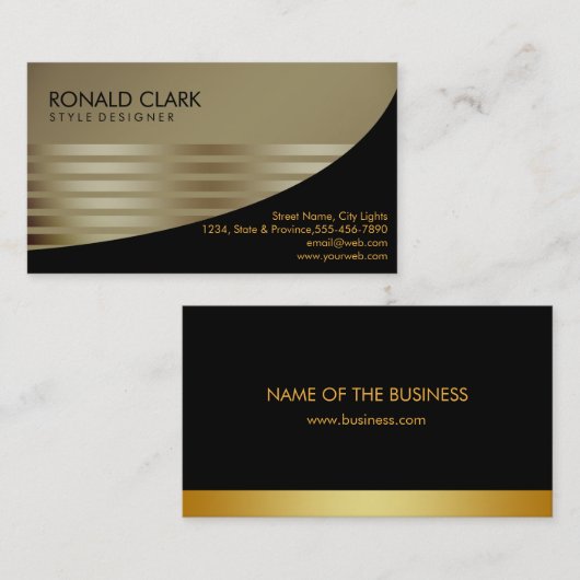 Constructie van Retro Black Grey Financial Service Visitekaartje (Voorkant / Achterkant)