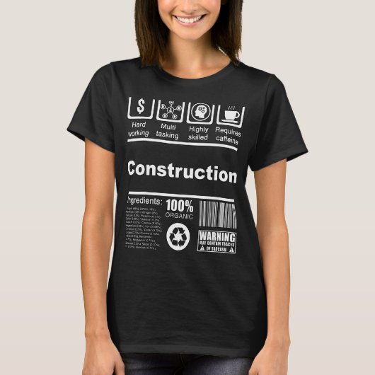 Constructie van voedingsstoffen voor de bouw t-shirt (Voorkant)