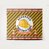 Constructie veiligheidshelm|Zwart & Geel 1e Verjaa Wandkleed (Voorkant (horizontaal))