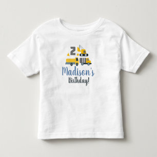 Constructie Verjaardag Twee Voertuig Feestnaam  Kinder Shirts