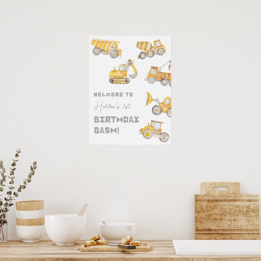 Constructie Verjaardag Welkom Poster (Keuken)