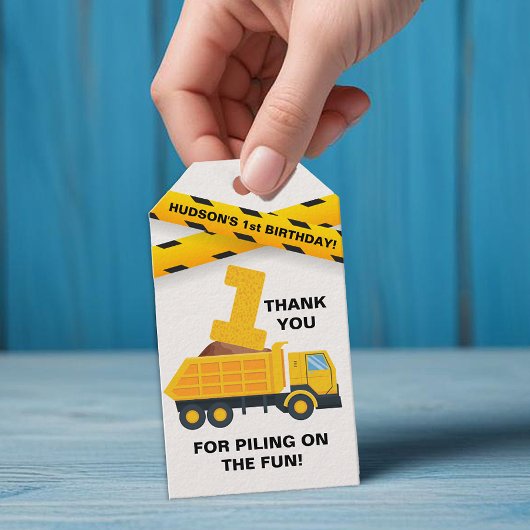 Constructie Verjaardagsfeestje Bedankt Label Cadeaulabel