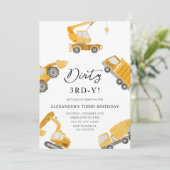 Constructie Vuile 3e-y Dump Truck 3e verjaardag Kaart (Staand voorkant)