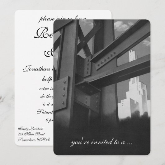 constructie wolkenkrabbers pensioen partij kaart (Voorkant / Achterkant)