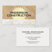 Constructie | Zaag Hout Marmer Visitekaartje (Voorkant / Achterkant)