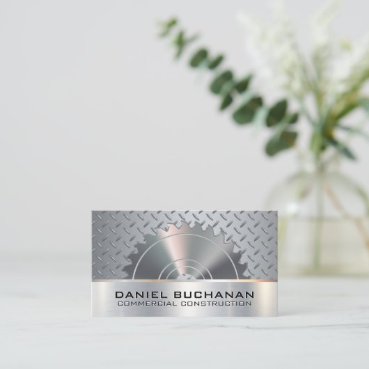 Constructie | Zaag | Metalen Greeppatroon Visitekaartje (Staand voorkant)