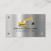 Constructie Zware Apparatuur Operator Metaal Visitekaartje (Voorkant)