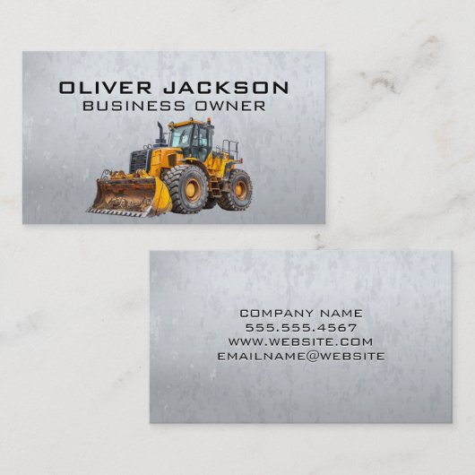 Constructie zware machines | Bulldozer Visitekaartje (Voorkant / Achterkant)