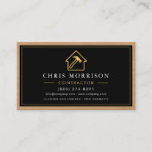 Constructie Zwart Goud Metallic Hout QR Code Visitekaartje (Voorkant)