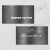 Constructie zwart grijs metaal op maat visitekaartje (Voorkant / Achterkant)