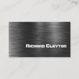 Constructie zwart grijs metaal op maat visitekaartje