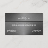 Constructie zwart grijs metaal op maat visitekaartje (Achterkant)